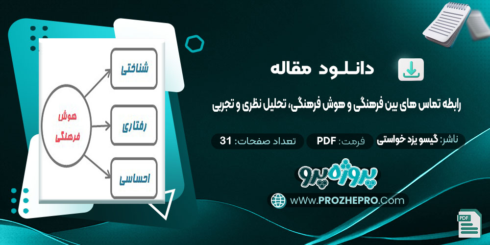 دانلود مقاله رابطه تماس های بین فرهنگی و هوش فرهنگی، تحلیل نظری و تجربی گیسو یزد خواستی 